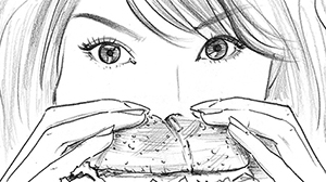 Line drawing　コンテ・カンプ　調子付き線画