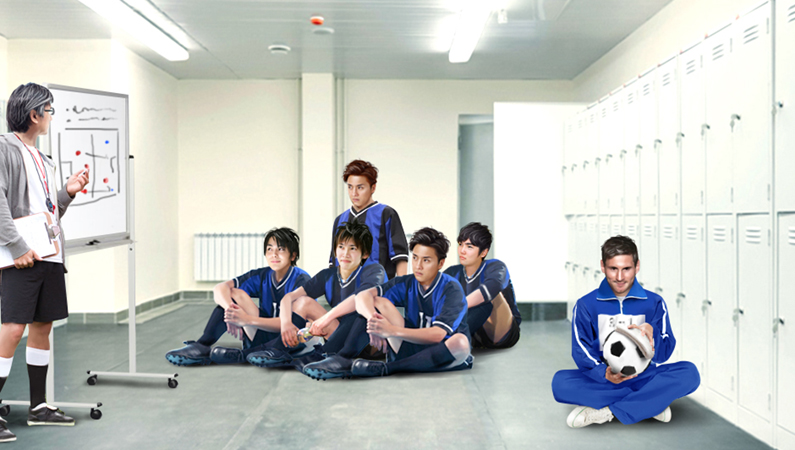 フォトリアル　人物　サッカーチーム