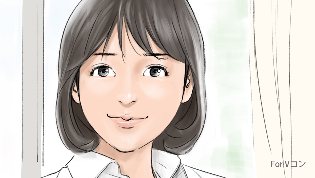 カラーコンテ　人物　女性