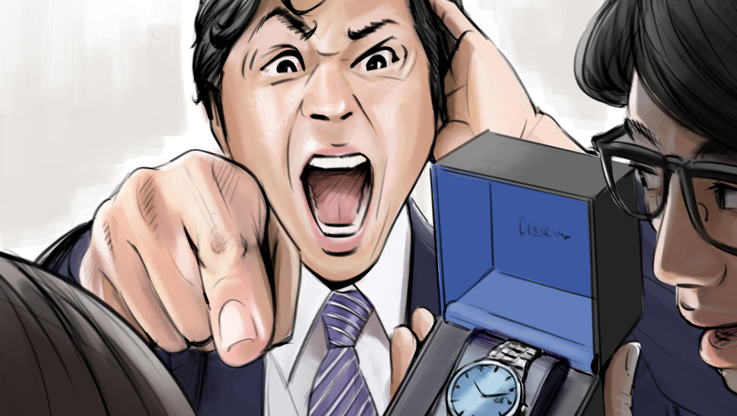 カラーコンテ　人物　男性