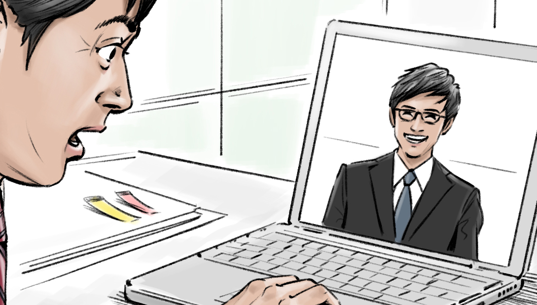 カラーコンテ　人物　男性