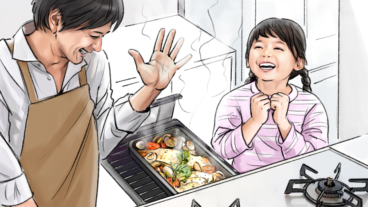 カラーコンテ　人物　家族