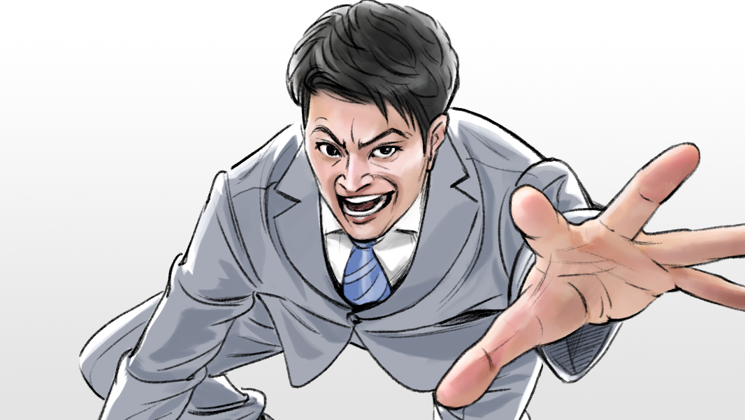 カラーコンテ　人物　男性