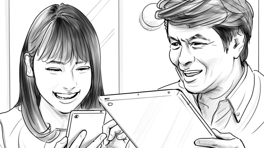 モノクロコンテ　男女タレント