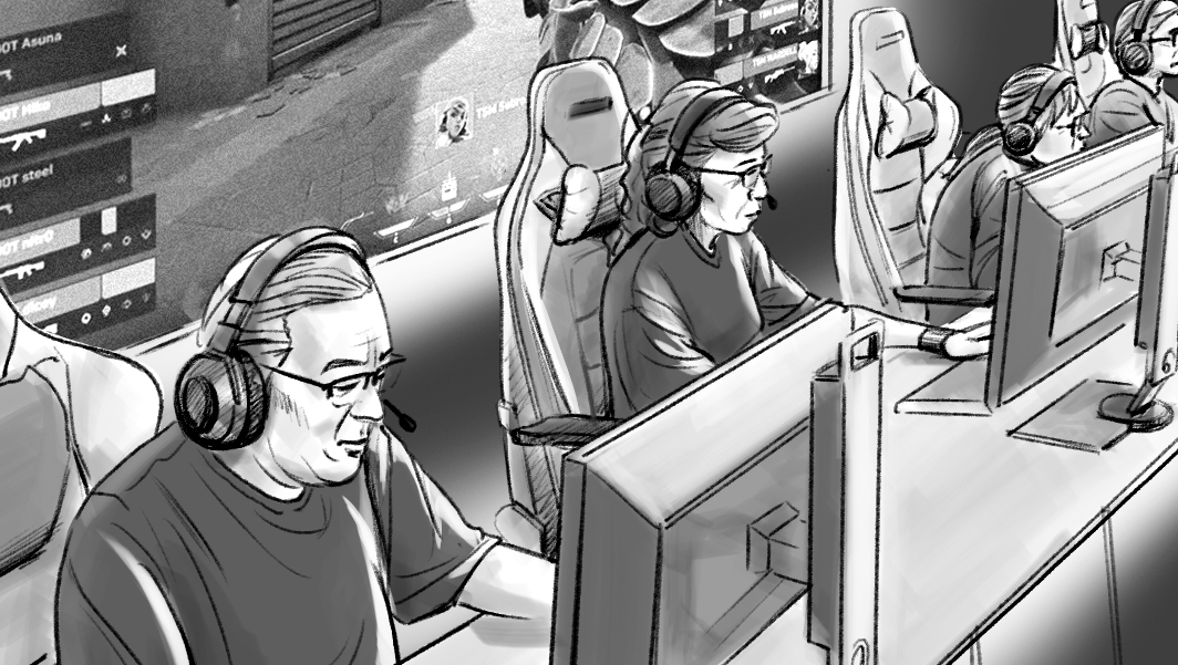 モノクロコンテ　人物