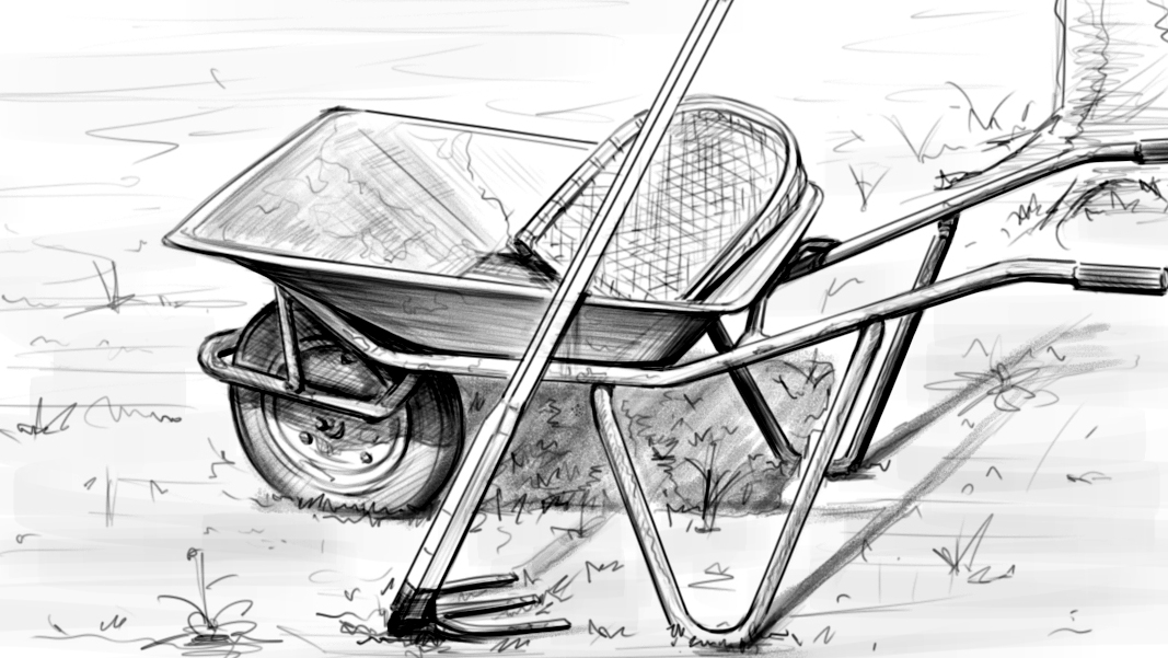 モノクロコンテ　写実タッチ