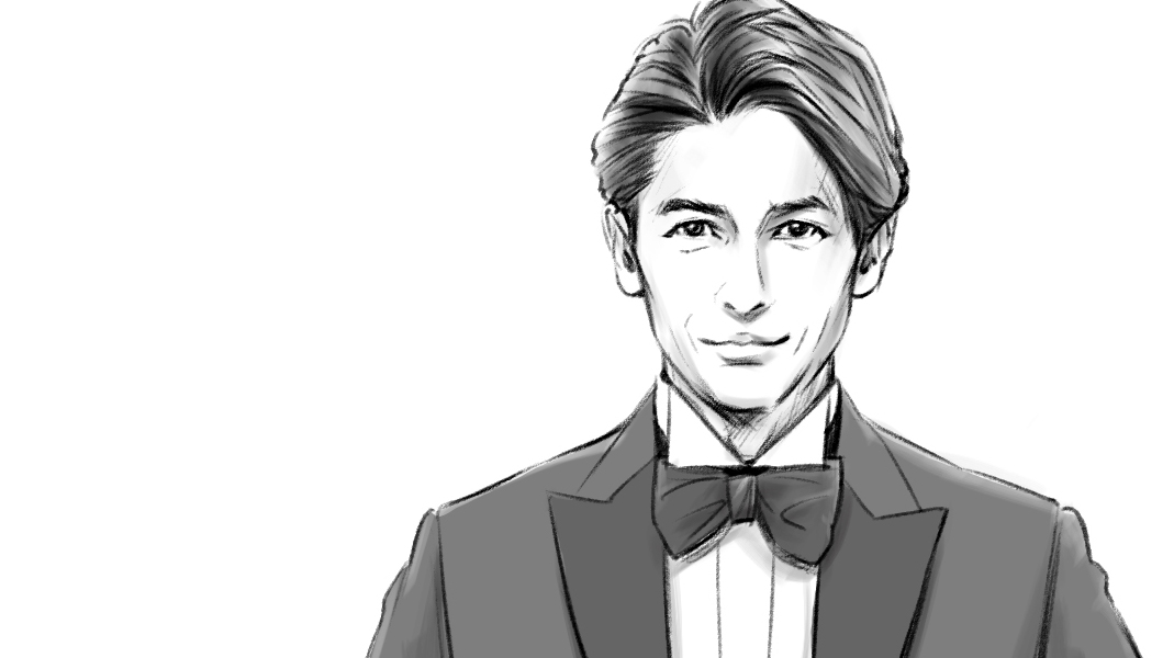 モノクロコンテ　男性タレント