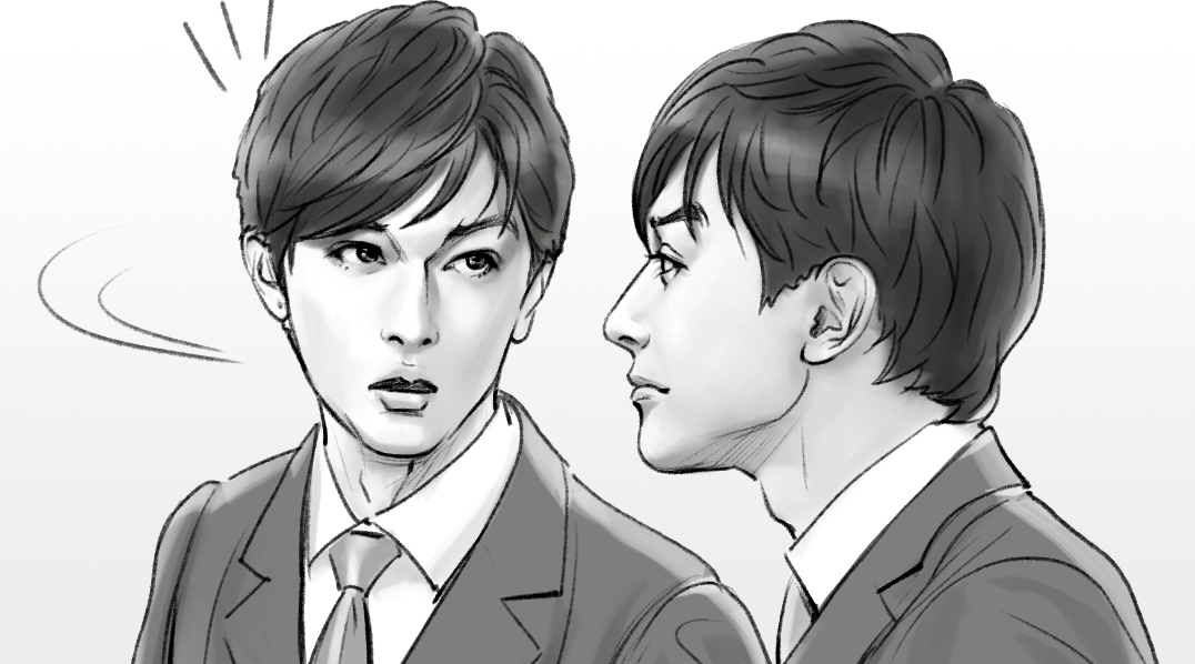 モノクロコンテ　男性タレント