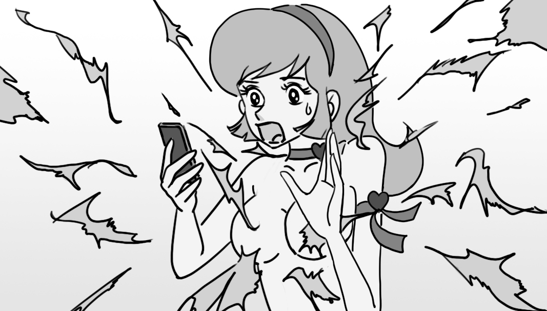 モノクロコンテ　漫画タッチ