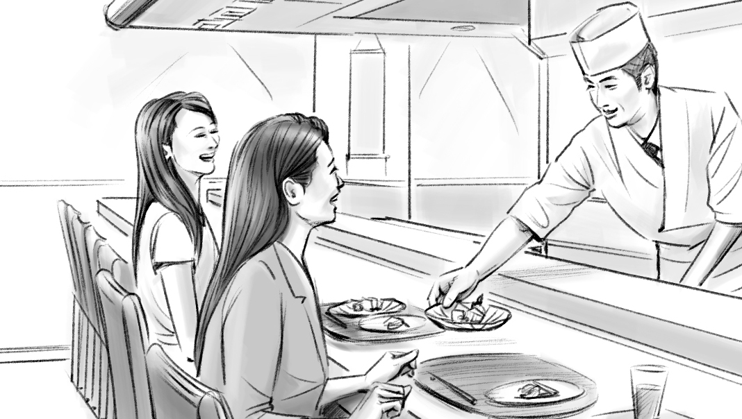 モノクロコンテ　人物　女性